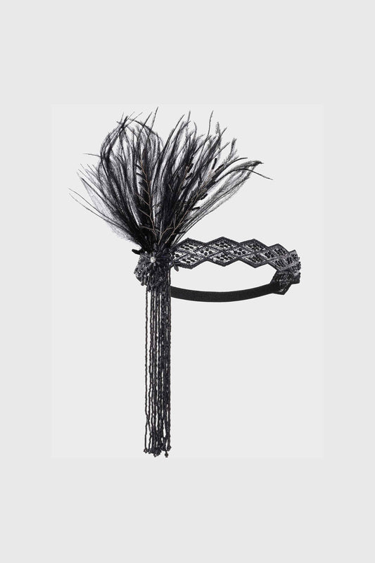 Dangling Rhinestone Feather Headband