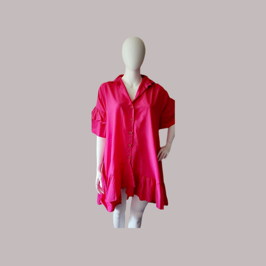 Ebony pretty pink frill dress