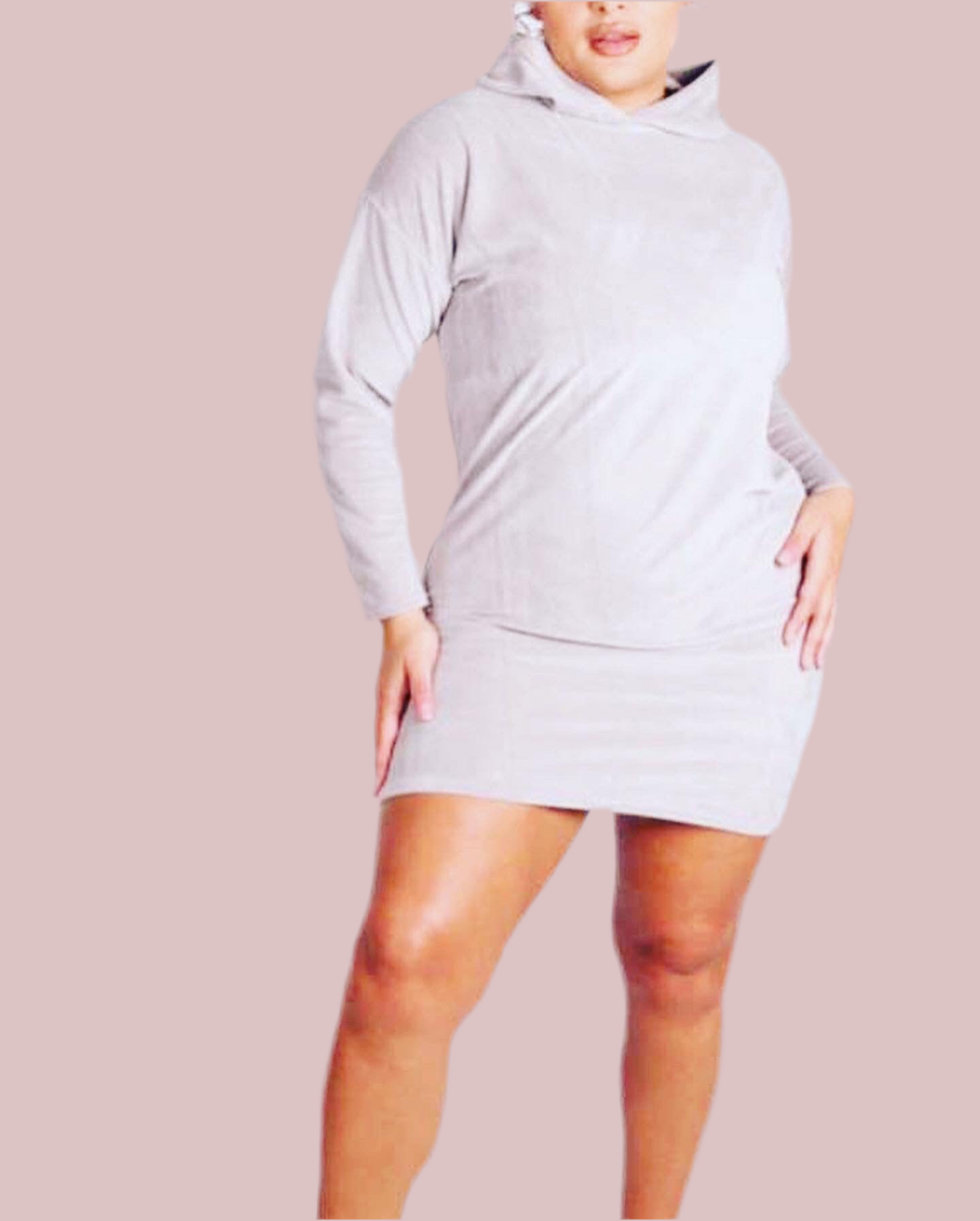 Abigail velour hooded dress