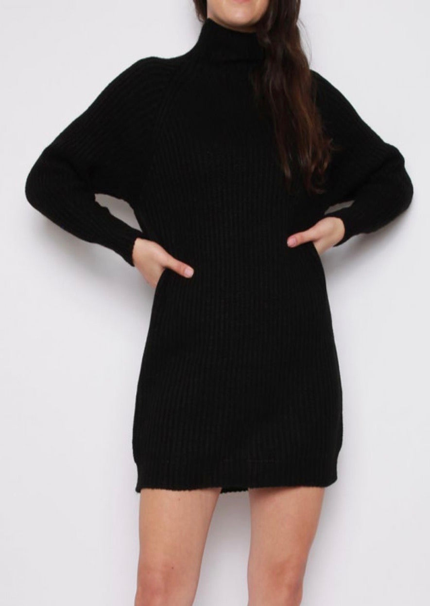 Ladies High Neck Batwing Soft knitted dress