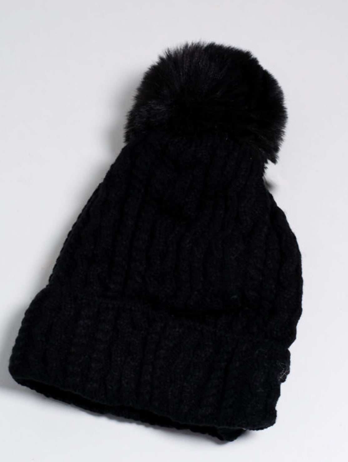 Ladies pearl embellished thick wholly bobble hat