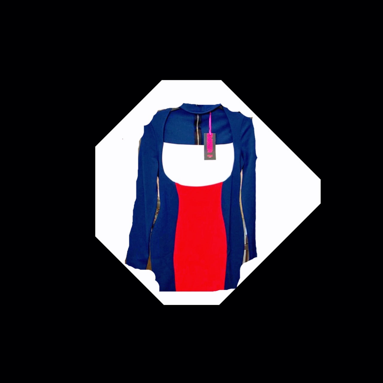 Block colour bandage dress