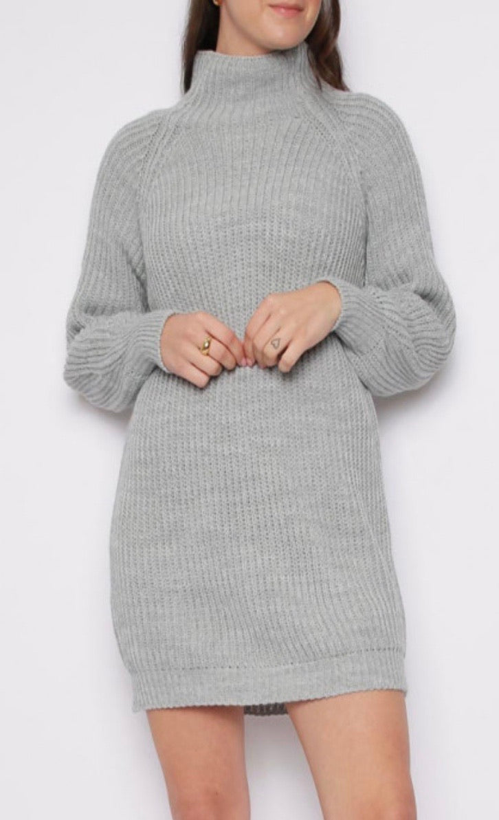 Ladies High Neck Batwing Soft knitted dress